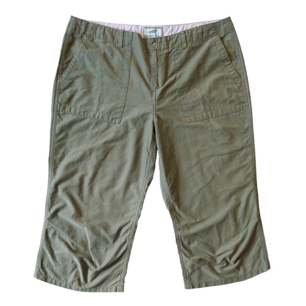 Horny Toad Olive Green Lightweight Capri Pants Hiking Outdoors Travel Utility